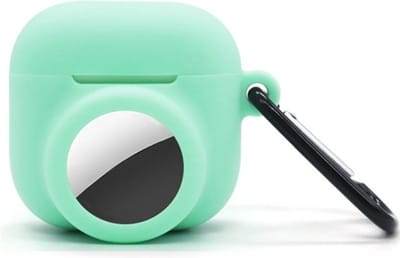 2 in 1 AirPods 4 en Airtag Case - Beschermhoes - AirPods 4 Cover - AirPods 4 AirTag Hoesje - tracker - hoesje geschikt voor Apple Airpods 4 - mint groen