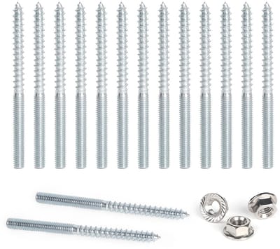 Dubbele Kopschroeven M6 x 80 mm - 15 Stuks Torx Bevestigingsschroeven met Vergrendelingsmoeren