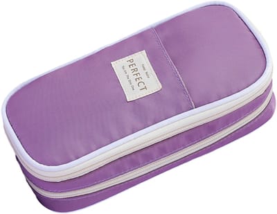 Etui Capaciteit - Splash-Proof Polyester Pennenzak - Multi-Function Stationery Organizer - Handige Opbergmap voor Schrijfwaar - Cadeau voor Leraar & Student - Paars