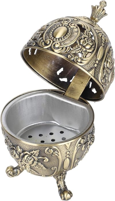 Vintage Eivormige Metalen Wierookhouder voor Cone Wierook, Decoratie voor Thuis, Kantoor en Slaapkamer, Handgemaakt Ornament