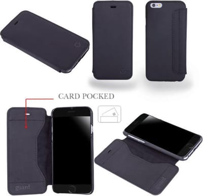 GUARD Lederen Ultimate Book Case Voor Apple iPhone 6 Zwart