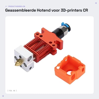 Dailygoods- Hotend Volledig Metalen - Geassembleerde Extruder - Compatibel met CR 6 SE / Ender 3 - Hoge Temperatuurbestendigheid - Duurzaam - Eenvoudig te Installeren