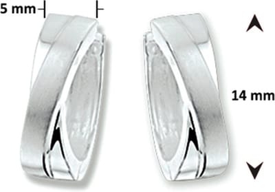 The Jewelry Collection klap-oorringen Poli/mat - Zilver Gerhodineerd