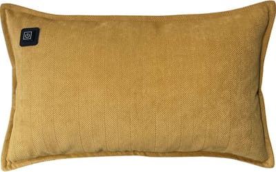 Warmpi Warmtekussen Chenille Oker Geel – 50x30 cm – Elektrisch Verwarmd Ergonomisch Kussen – Inclusief 10.000 mAh Powerbank – 2 Infrarood Warmtepanelen – 3 Warmtestanden tot +/- 60°C
