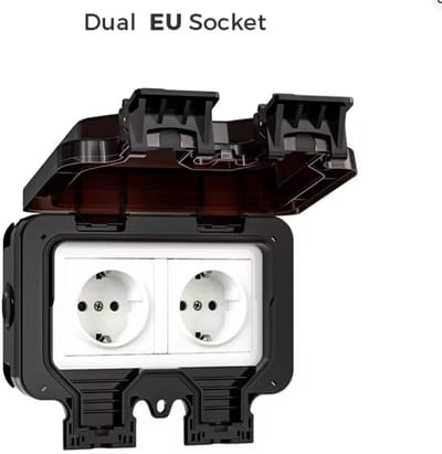 IP66 Waterdicht Buitenstopcontact - Dubbel Wandcontactdoos voor Tuin, Garage en Zwembad
