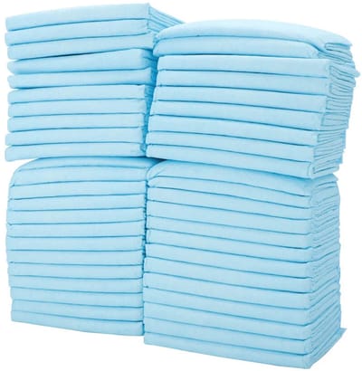 Trainingsmat voor puppy's - Plasmatjes voor huisdieren - Puppy luiers - Wegwerp trainingsmatten - Verzorgingsproducten voor huisdieren - Verdikte plasmatjes voor honden - Wegwerp absorberend bamboehoutskool - 60*45 cm - 100 stuks - Blauw