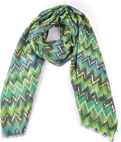 Giuliano '' in between season'' Zig Zag print - Groen - Dames - Sjaal