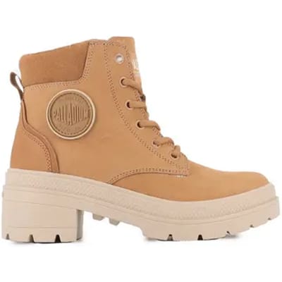 Palladium Pallarise NBK L Veterschoenen Hak - Cognac - Maat 37