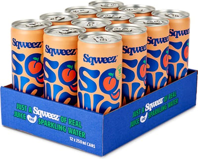Sqweez | Low Calorie Drink | White Peach | 12 Stuks | 12 x 250 ml