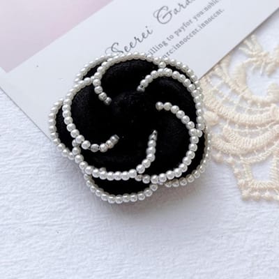 Nieuwe Mode Stof Camelia Bloemen Broche Stof Parel Reversspelden En Broches Voor Vrouwen Shirt Sjaal Gesp Corsage Sieraden Cadeaus gray