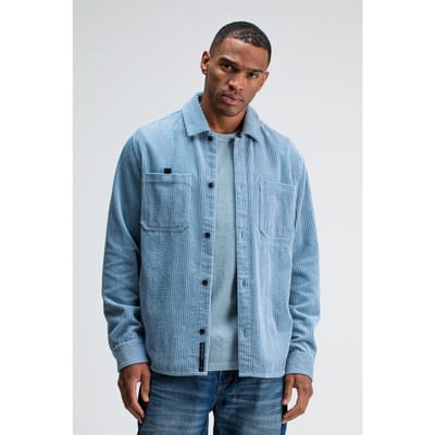 Butcher of Blue Colby Cord Overshirt Horizon Blue Size: S | Casual Shirts Outlet | Heren | Blauw
