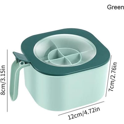 Pot à épices boîte d'assaisonnement avec cuillère multi-compartiments sel poivre épices Condiment conteneur Pots Pots accessoires de cuisine vert