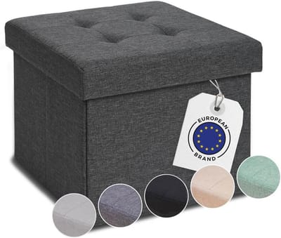 Opbergbank 41x31x31cm - Zitpoef en Voetenbank voor Woonkamer en Slaapkamer