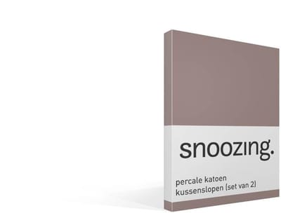 Snoozing percale katoen kussenslopen (set van 2) - Percale katoen - 40x60 cm - Taupe