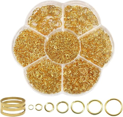 2300 Stuks Gouden Splitringen 3 tot 10mm - Metaal Jump Rings met Openingstool voor Sieraden Maken, Kettingen en Armbanden