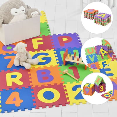 Kinderpuzzelmat - Kim - 36-delig - Bestaande uit letters & cijfers
