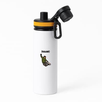 Hacebo® - Snowboard met eigen naam waterfles met draaidop oranje - Snowboarden - Snowboarders - Wintersport - water fles - 850ML