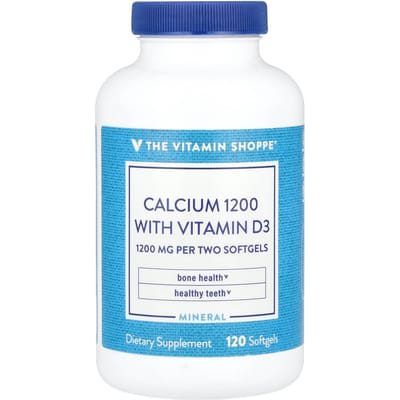 The Vitamin Shoppe, Calcium 1200 avec vitamine D3, 120 gélules