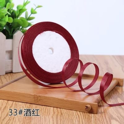 25 yards (ca. 7,6 meter) zijden satijnen linten van 6 mm voor knutselprojecten, strikken, handgemaakte cadeauverpakkingen, feestjes, kerst, bruiloften en decoratieve kunstmatige accessoires. 6mm Satin ribbon