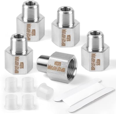 Dailygoods - LALAGO 5 stuks 1/2 inch BSP vrouwelijk x 3/8 inch mannelijke BSP schroefdraad van 304 roestvrij staal verloopstuk zeskant verloopstuk voor buizen adapter schroefdraad buisverbindingen