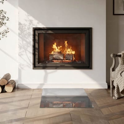 Coloray Vloerplaat Houtkachel - Plaat onder Houtkachel - 50 cm x 50 cm - Kachel Onderplaat - Grijs Vloerplaat Kachel - Onderplaat Voor Houtkachel - Onderplaat Kachel - Houtkachel Vloerplaat - Verwarmingsaccessoires