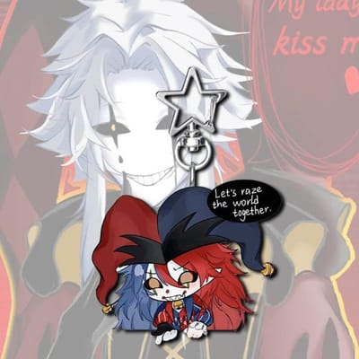 Spel De Freak Circus Pierrot Cosplay Sleutelhanger Kawaii Acryl Joker Clown Hanger Sleutelhanger Sleutelketting Tas Accessoire Ornament Rekwisieten white
