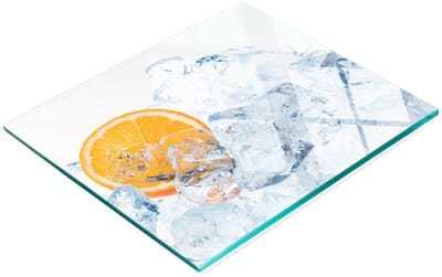 Multifunctionele decoratieve glazen snijplank voor de keuken, oranje ijskleur, 60x52 cm