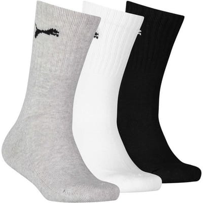 Puma Kinder/Kinder Logo Crew Sokken (Pak van 3) (Zwart/Wit/Grijs)