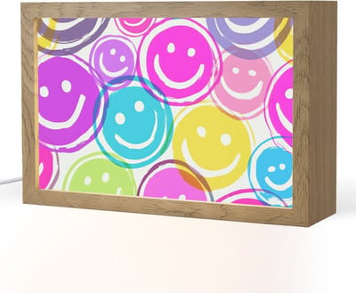 Nachtlampje 30x20 cm - Kinder lampje - Smileys - Kleurrijk - Neon - Tafellamp kinderkamer - Slaapkamer lamp - Bedlamp kinderen - Kinderlampje stopcontact - Wandlamp babykamer - Nachtlampjes