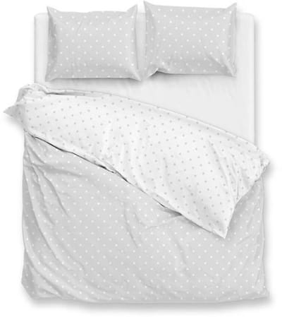 Zohome Dekbedovertrek Punta Di Cotone - Grijs - Lits-jumeaux - Dekbedhoes van 100% Katoen - Punten - 260x220 + 2 slopen 60/70 cm