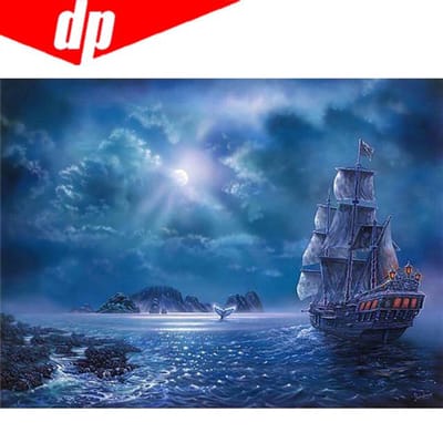 Landschap Zee Diamant Borduurwerk 5D DIY Diamant Schilderen Kruissteek Foto Volledige Ronde Diamant 20X30 gray