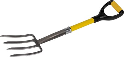 Micro Vork - Kleine Spade - Bodem Bewerken - Versterkte Stevige Steel - 74 cm - Zwart