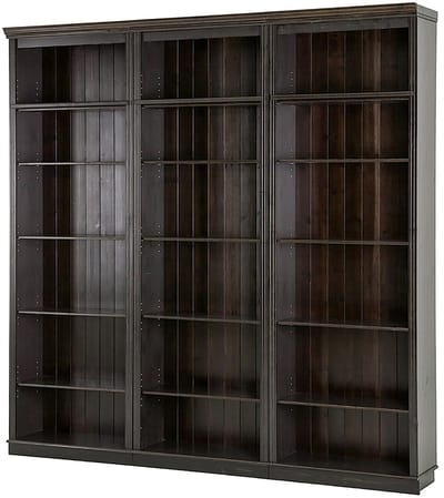Anita - Boekenkast in donkerbruin grenen (223 x 222 x 34 cm)