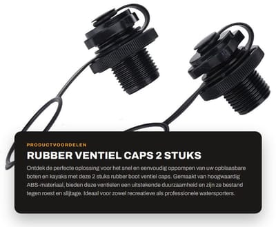 Dailygoods- Rubber Bootventiel - 2 Stuks - Hoogwaardige ABS - Antilek - Voor Opblaasbare Boten/Kayaks - Eenvoudige Montage - Duurzaam - Luchtventiel