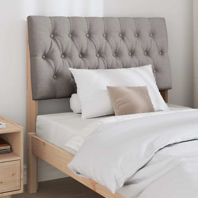 vidaXL - Gestoffeerd - hoofdbord - Taupe - 90 - cm - Massief - grenenhout
