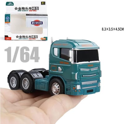1:64 Scania Container Vrachtwagen Amerikaanse Container Vrachtwagen Minatuur Model Speelgoed Transport Voertuigen Metaal Diecast Trailer Met Pull Back