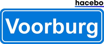 Hacebo - Plaatsnaam Sticker - 29x10 CM - Voorburg sticker - Verkeersborden sticker - grappige cadeaus - Voorburg
