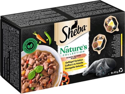 4x Sheba Multipack Nature's Collection in saus 12x85 g Gevogelte variatie (48x 85g)