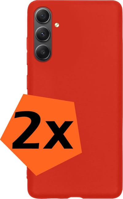 Hoes - 2 Stuks - Geschikt voor Samsung Galaxy A54 - Sterk & Shockproof - Case Siliconen - Back Cover - Telefoon Hoes - Rood