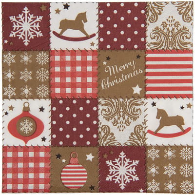 Clayre & Eef Servetten Papier Set van 20 33x33 cm Rood Papier