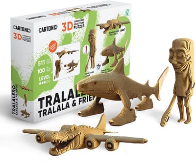 CARTONIC 3D Puzzel Tralala Trio - Kartonnen DIY Creatief Speelgoed - 14+ jaar