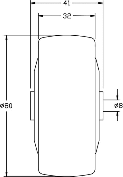 80 mm (3 inch) wielen van grijs rubber met kunststof hart, draagvermogen 160 kg, set van 2