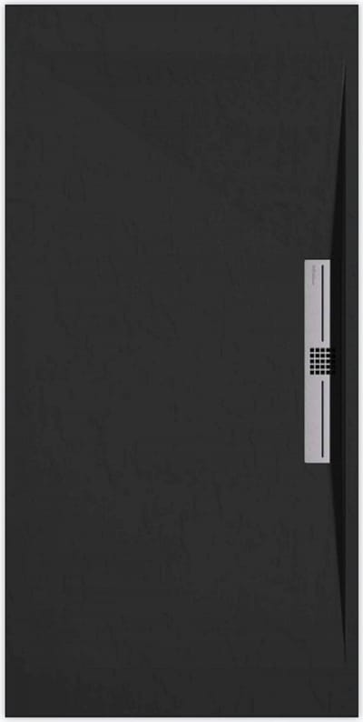 Sanifun douchebak Stone Side Black Slate 1000 x 900 S