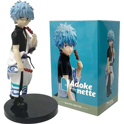 En stock 14CM Figurine Anime Gintama Sakata Gintoki Katsura Kotarou Modèle Animation Jouets Cadeaux Collection Décoration Ornements