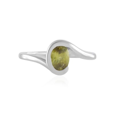 Cavill - Zilveren ring met 0,618 ct Sfeen - 925 Sterling Zilver Platina - Ovale briljantslijping - Elegante Bezel Zetting