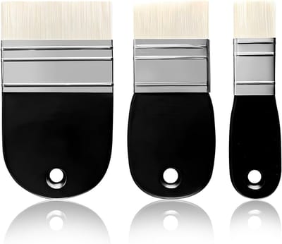 Set van 3 Brede Verfkwasten voor Acrylverf - Herbruikbare Nylon Kwasten in 3 Maten voor Schilderen en Kunstprojecten