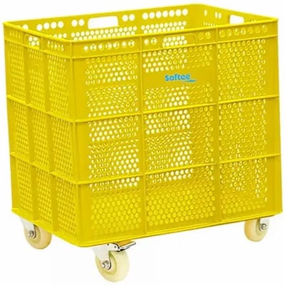 Softee Pu Mand Met Wielen Geel 47.5x53.5x62 cm