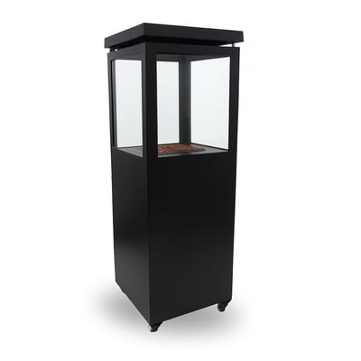 HEAT Outdoor Living Utevarme Terrashaard Zwart - Sfeervolle Vlammen & Krachtige Warmte voor Tuin & Terras 6.5 kW - 40x40x132,5 cm