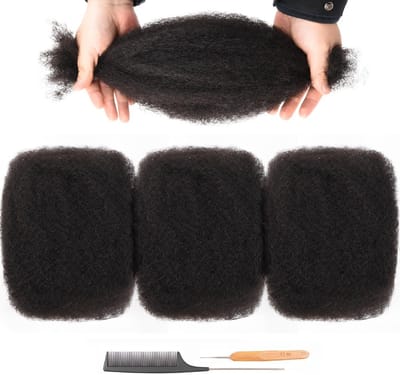 Dailygoods- Afro Haar 100% Menselijk Haar - Kinky Bulk - Dreadlocks - Vlechten - Zacht - Natuurlijke Uiterstraling - Haarextensions