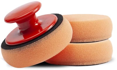 3-pack Polijst Pad - Polijst Spons Voor Auto - Handmatige Polijstsponsset Met Handvat - Microvezel en Schuimpads Voor Het Polijsten en Vaxen Van Auto's - Inclusief Backplane